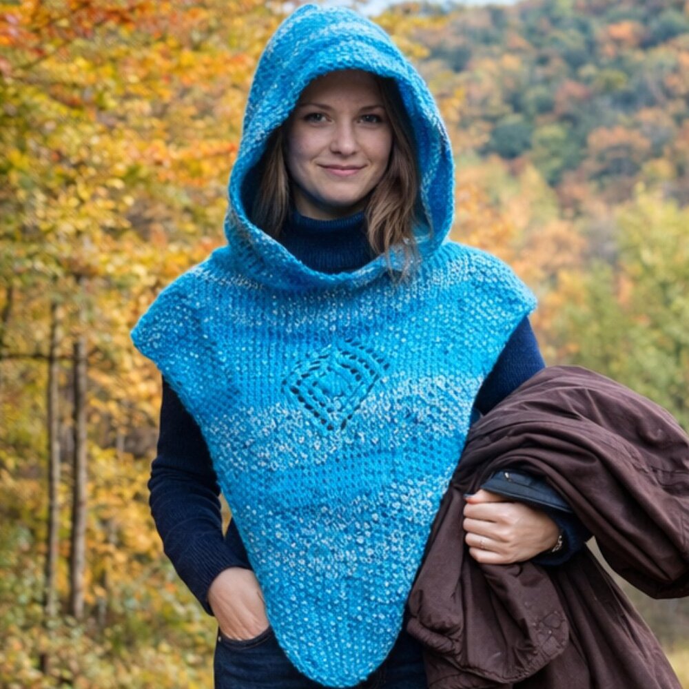 Hand Crafted Knit Hood Balaclava Hooded Cowl Scarf Winter Neck Warmer Essential